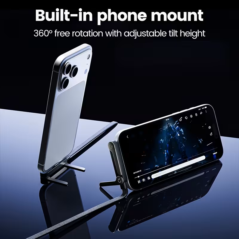 2-in-1 USB-C Fast Charging Cable with Built-in Phone Stand (Type C to Type C)