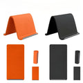 Silicone Phone Stand with Aluminum, Flexible Foldable Phone Holder, Bendable Adjustable Anti-Slip Desktop Stand for Phone Tablet Laptop, Portable Rollable Multi-Angle Stand for Home (Black/Orange)