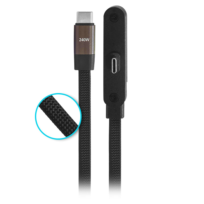 2-in-1 USB-C Fast Charging Cable with Built-in Phone Stand (Type C to Type C)