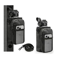 Magnetic Gym Water Bottle Holder Bag with Phone Pocket, Fits 10-50oz (300-1400ml) Bottles, Adjustable Shoulder Strap. (Black)